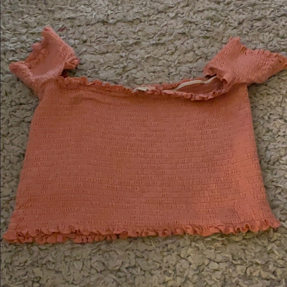 pink off the shoulder top